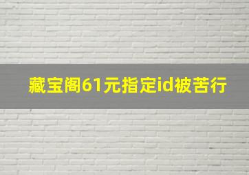 藏宝阁61元指定id被苦行