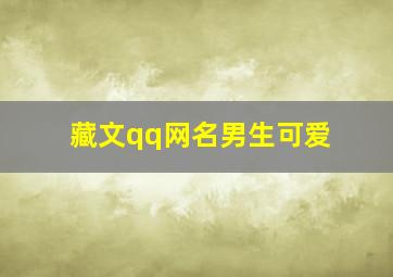 藏文qq网名男生可爱