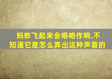 蚂蚱飞起来会咯咯作响,不知道它是怎么弄出这种声音的