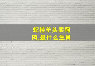 蛇挂羊头卖狗肉,是什么生肖