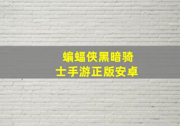 蝙蝠侠黑暗骑士手游正版安卓