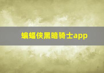 蝙蝠侠黑暗骑士app