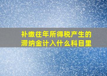 补缴往年所得税产生的滞纳金计入什么科目里