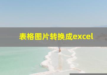 表格图片转换成excel