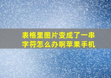 表格里图片变成了一串字符怎么办啊苹果手机