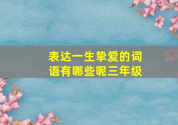 表达一生挚爱的词语有哪些呢三年级