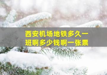 西安机场地铁多久一班啊多少钱啊一张票