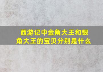 西游记中金角大王和银角大王的宝贝分别是什么