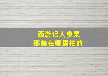 西游记人参果那集在哪里拍的