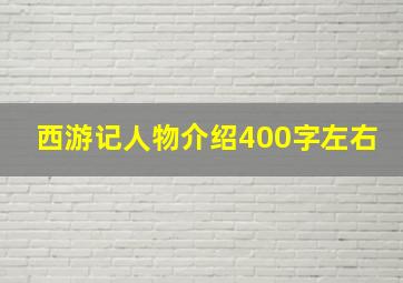 西游记人物介绍400字左右