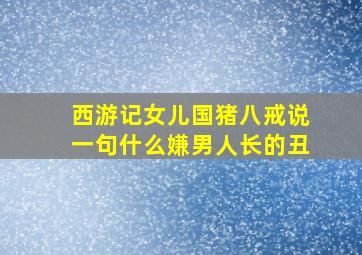 西游记女儿国猪八戒说一句什么嫌男人长的丑