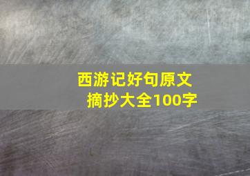 西游记好句原文摘抄大全100字