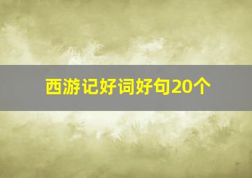 西游记好词好句20个