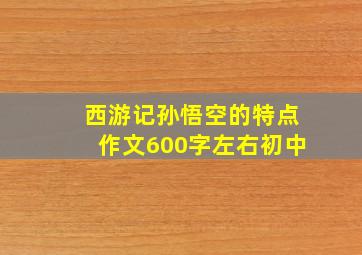 西游记孙悟空的特点作文600字左右初中