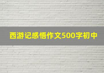 西游记感悟作文500字初中