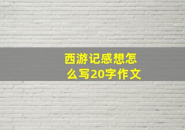 西游记感想怎么写20字作文