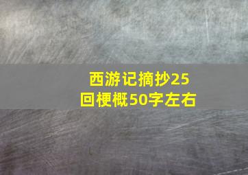 西游记摘抄25回梗概50字左右