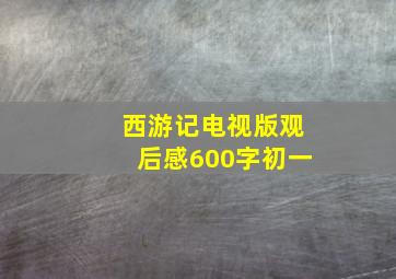 西游记电视版观后感600字初一