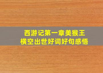 西游记第一章美猴王横空出世好词好句感悟