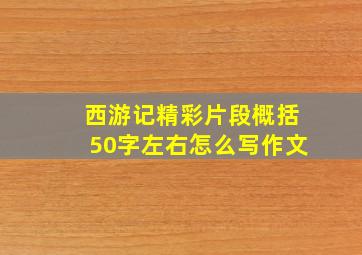 西游记精彩片段概括50字左右怎么写作文