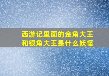 西游记里面的金角大王和银角大王是什么妖怪