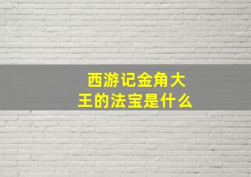 西游记金角大王的法宝是什么