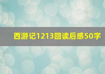 西游记1213回读后感50字