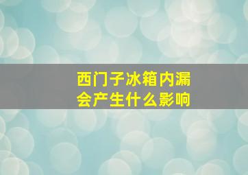 西门子冰箱内漏会产生什么影响