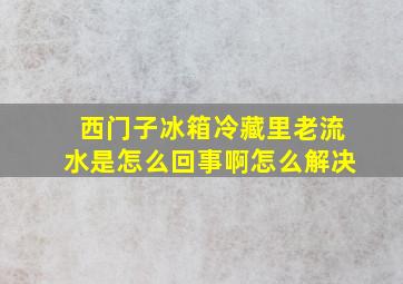 西门子冰箱冷藏里老流水是怎么回事啊怎么解决