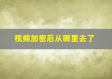 视频加密后从哪里去了