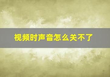 视频时声音怎么关不了