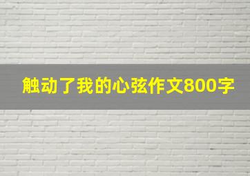 触动了我的心弦作文800字