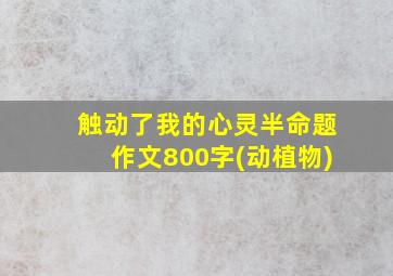 触动了我的心灵半命题作文800字(动植物)