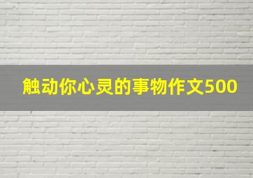 触动你心灵的事物作文500