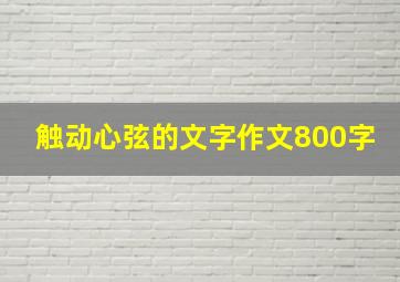 触动心弦的文字作文800字