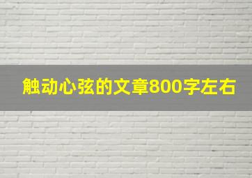 触动心弦的文章800字左右