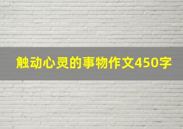 触动心灵的事物作文450字