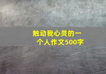 触动我心灵的一个人作文500字