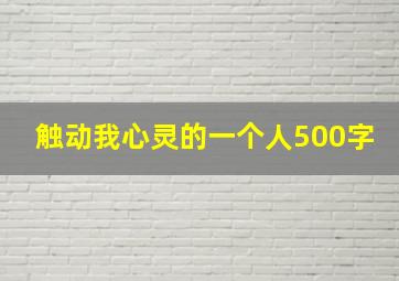 触动我心灵的一个人500字