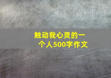 触动我心灵的一个人500字作文