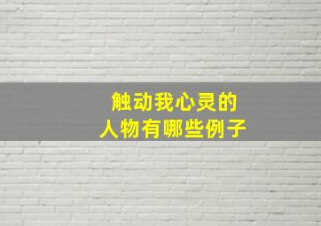 触动我心灵的人物有哪些例子