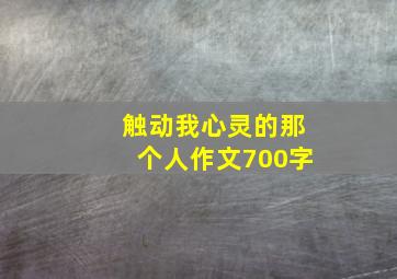 触动我心灵的那个人作文700字