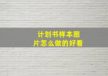 计划书样本图片怎么做的好看