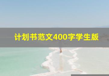 计划书范文400字学生版