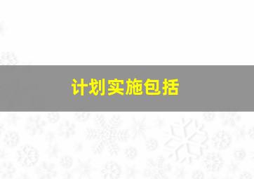 计划实施包括