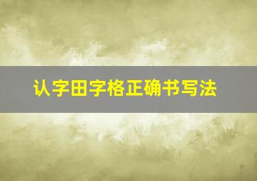 认字田字格正确书写法