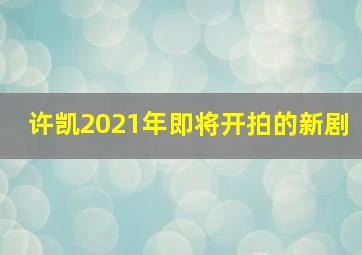 许凯2021年即将开拍的新剧