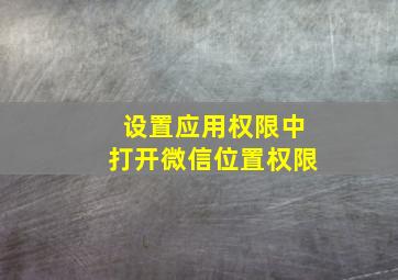 设置应用权限中打开微信位置权限