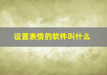 设置表情的软件叫什么