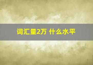 词汇量2万 什么水平